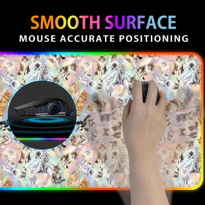 10 Animal Designs, Wireless Charging Gaming Mouse Pads / Mat With Lights - 2 Sizes