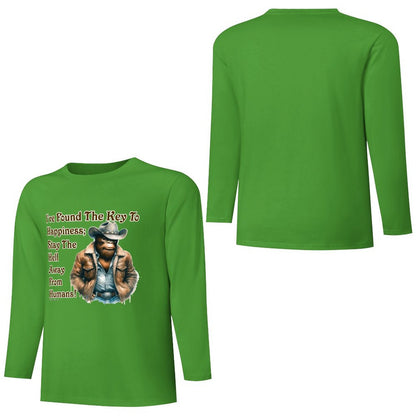 Cowboy Bigfoot / Sasquatch, "I found the key...", Cotton Unisex Long Sleeve T-shirt