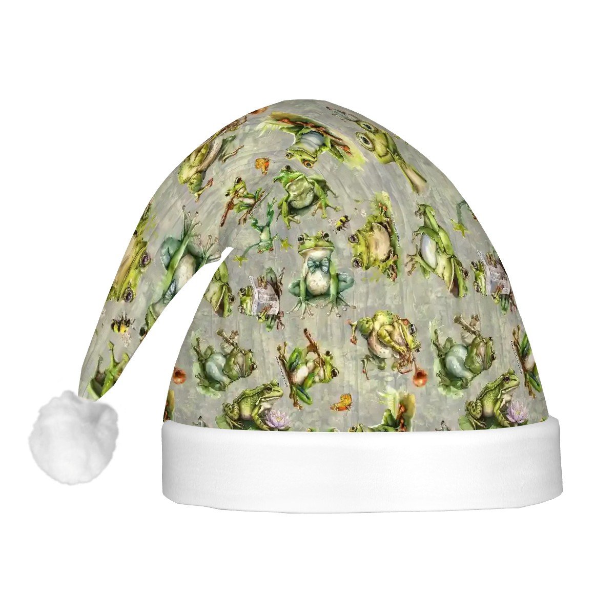 10 Animal Designs, Adult Plush Santa Hat with Light