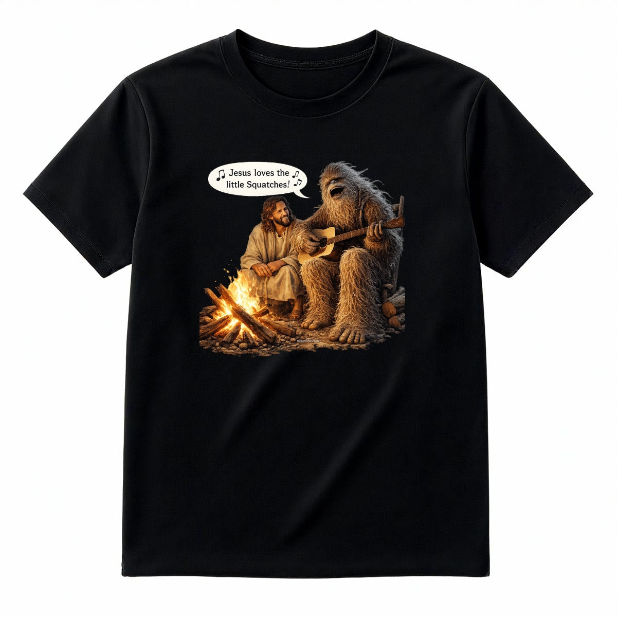 Bigfoot Sings To Jesus, Adult Gildan 5000 Cotton T Shirt