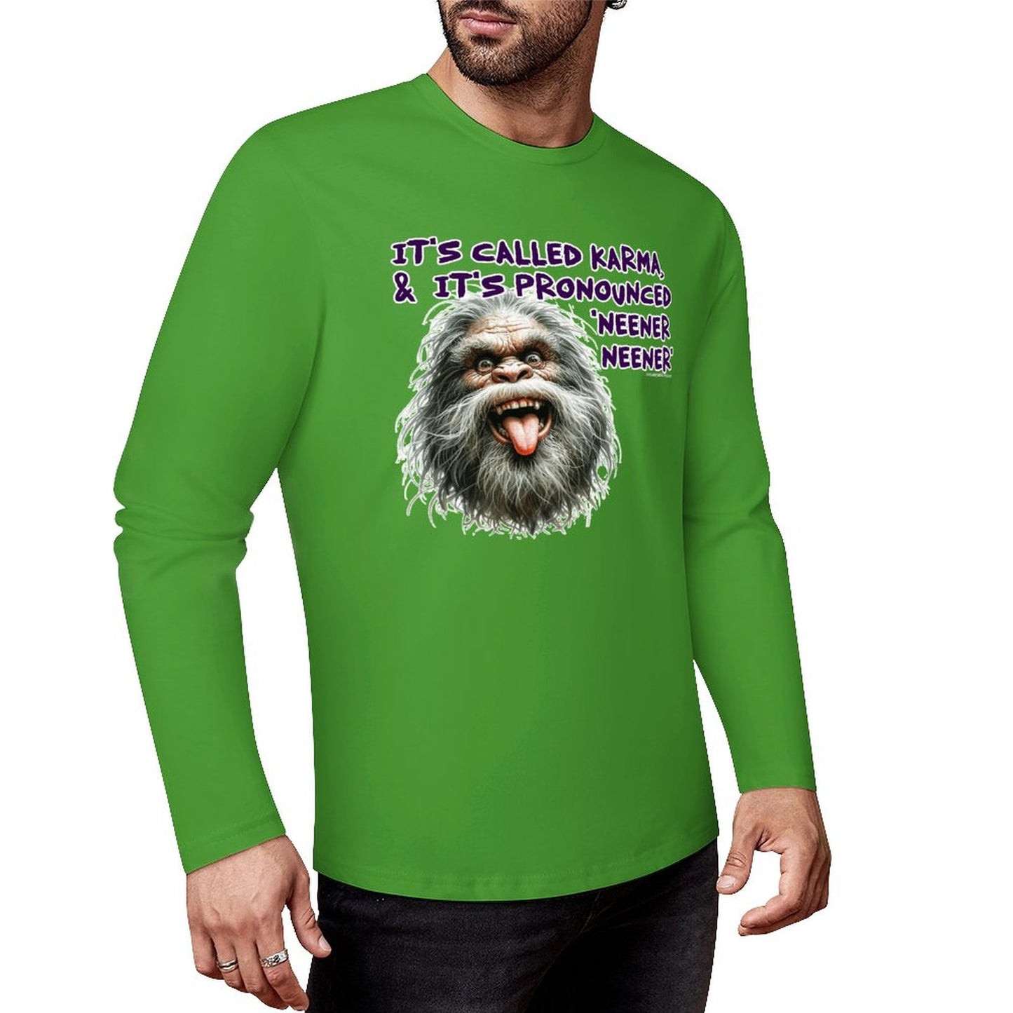 Bigfoot / Sasquatch "It's called Karma...", Cotton Unisex Long Sleeve T-shirt