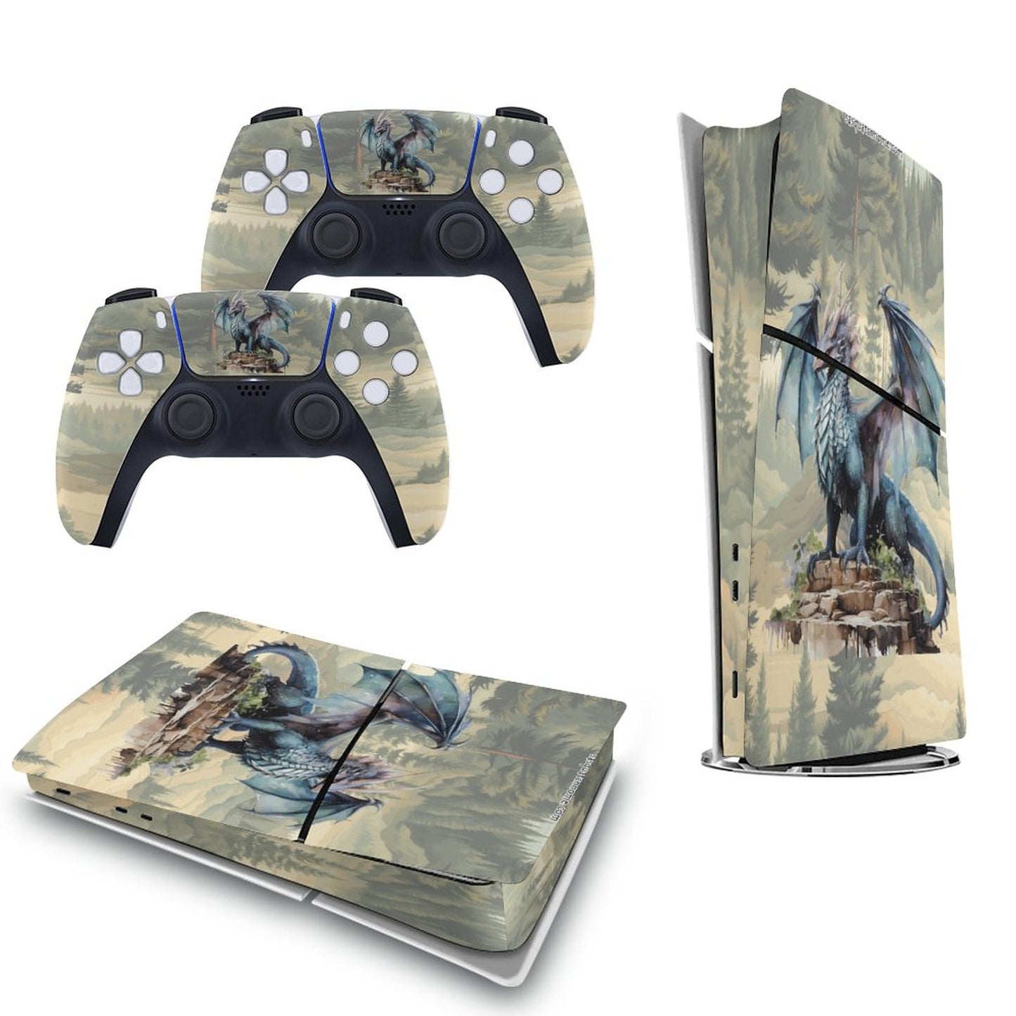 Forest Dragon Sticker for PS5 Slim Controller Console