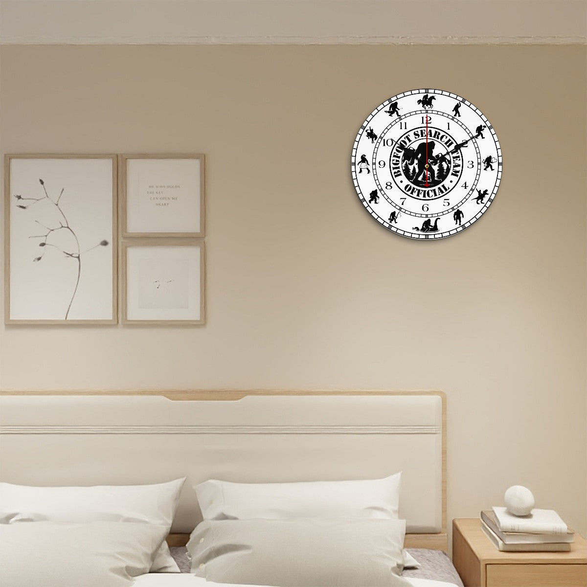 Bigfoot Sasquatch 2 Round Wooden Wall Clock