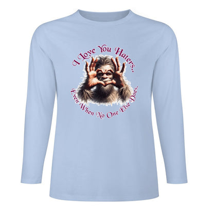 Bigfoot - Sasquatch "I love you.", Cotton Unisex Long Sleeve T-shirt