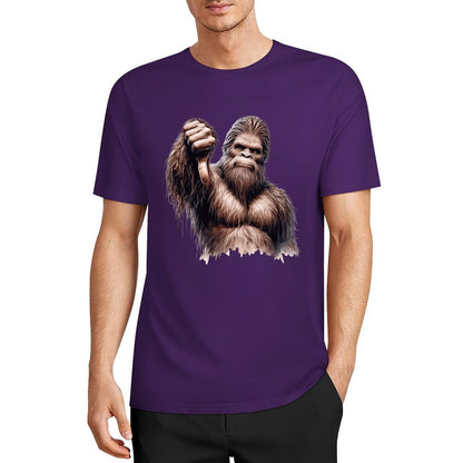 Bigfoot - Sasquatch Thumb Down Short Sleeve Cotton T-Shirt