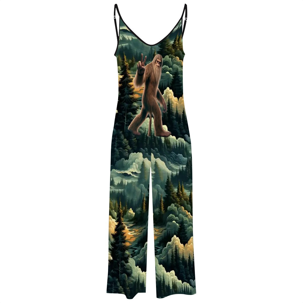 Bigfoot / Sasquatch Peace Sign, Casual Jumpsuits for Women