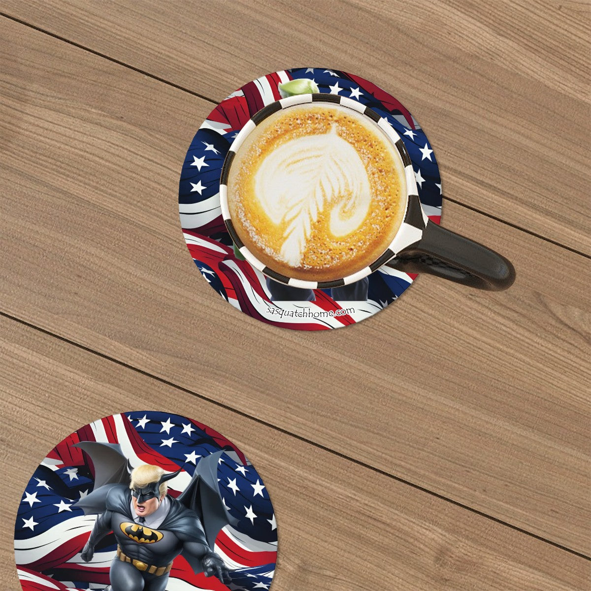 Donald Trump Superheroes, 6 Ceramic Coasters w metal stand