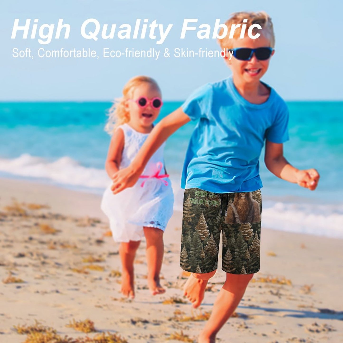 Bigfoot, Sasquatch, "Keep On Squatchin" Children’s Beach Pants, Swim Shorts