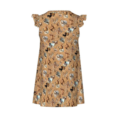 10 Animal Designs, Girl's Flutter Sleeve Nightgown