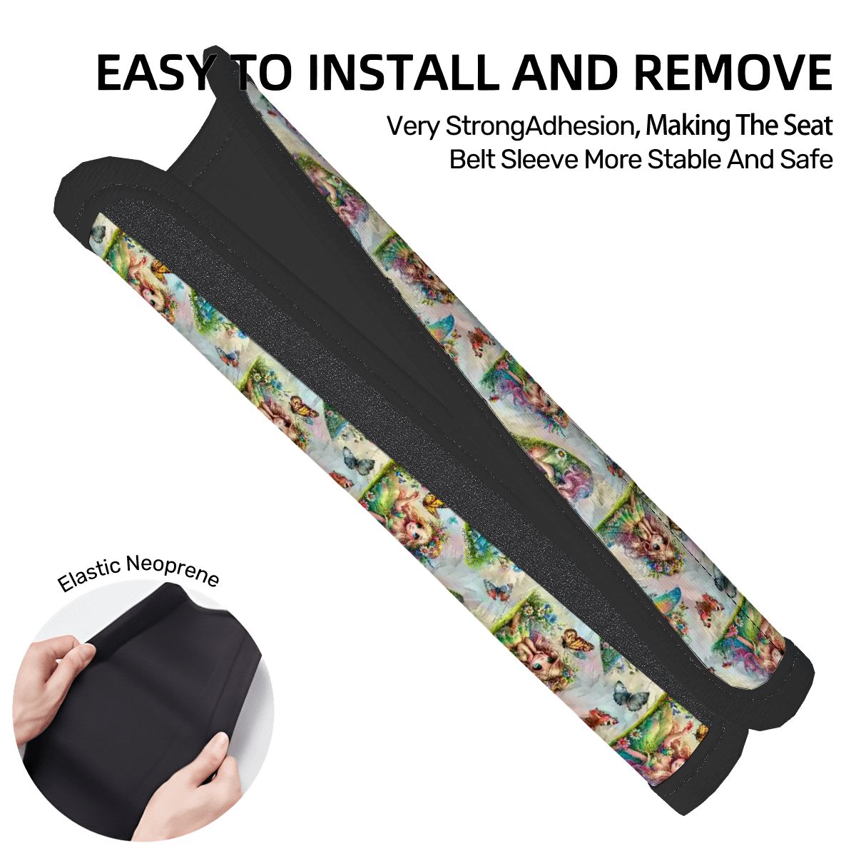 6 Fairy Designs, Seat Belt Cover Pad For Adults 2 Pcs