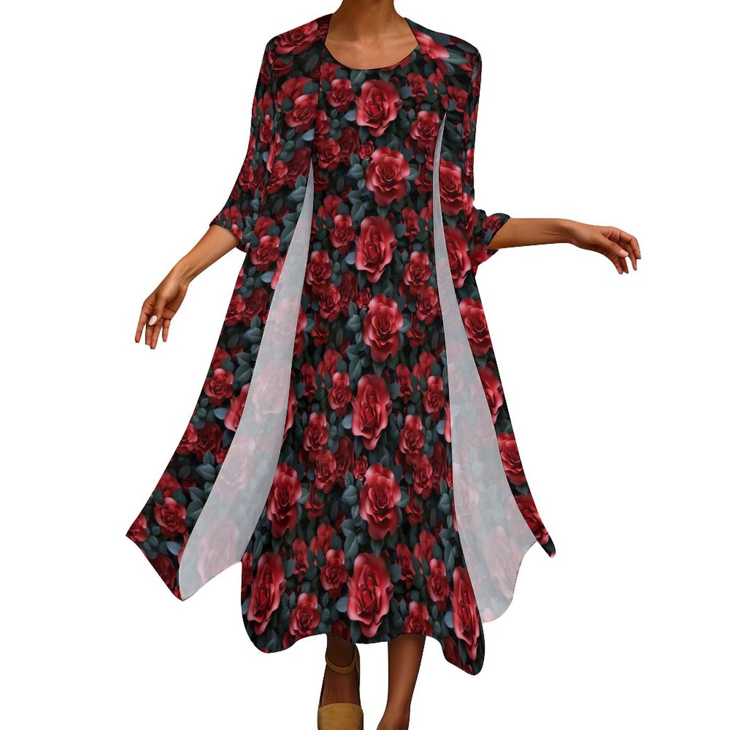 10 Animals, Women’s Long Dress with Cardigan