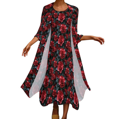 10 Animals, Women’s Long Dress with Cardigan