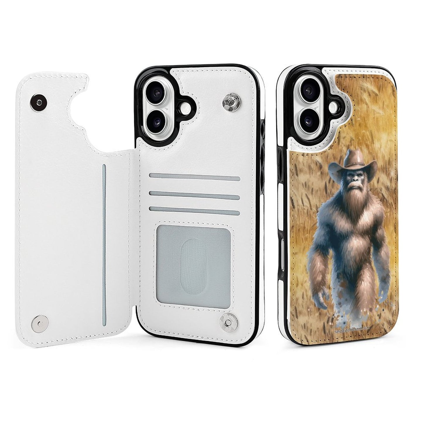 Cowboy Sasquatch / Bigfoot Cowboy, iPhone 16 Faux Leather Wallet Case