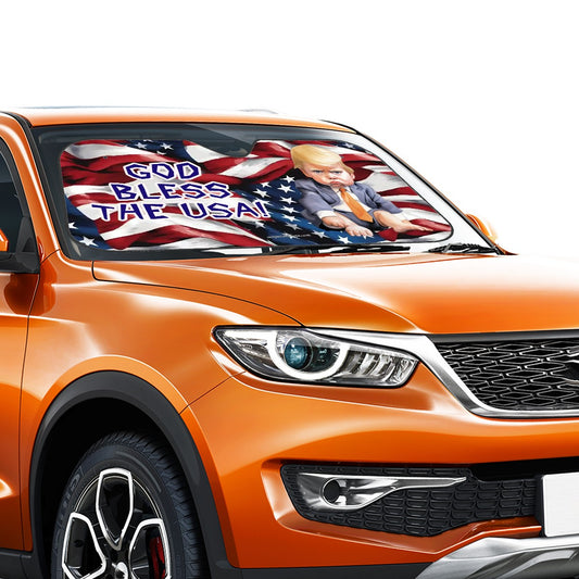 Baby Donald "God Bless the USA", Auto Car Windshield Sun Shade