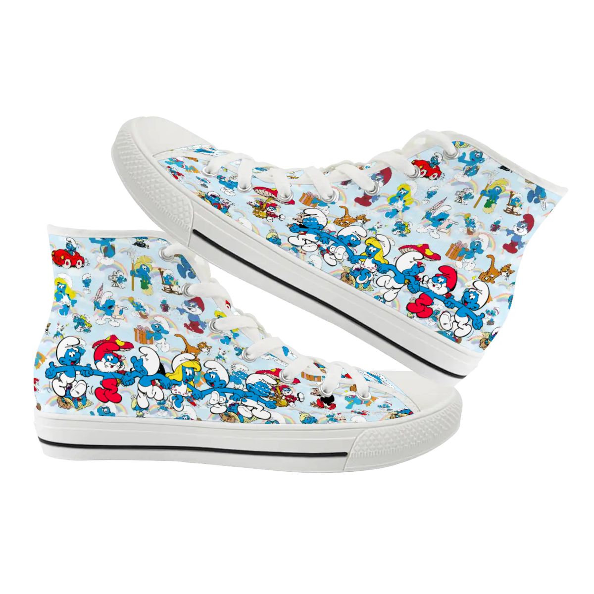 Smurf Design, Women's High Top Canvas Shoes