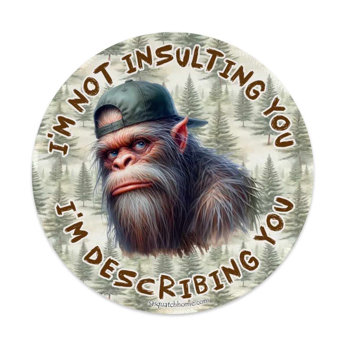 8” Round Mouse pad, Bigfoot / Sasquatch – Anti slip rubber