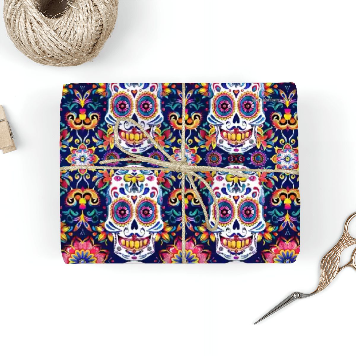 Day of the Dead Skulls, 3 Pack Gift Wrapping Paper Sheets