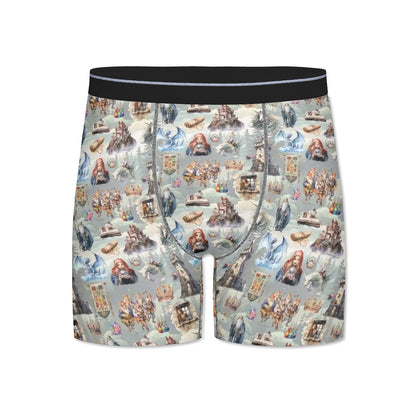 Awesome/Mythical Themed Men's Silky Polyester Extended Boxer Briefs Underwear