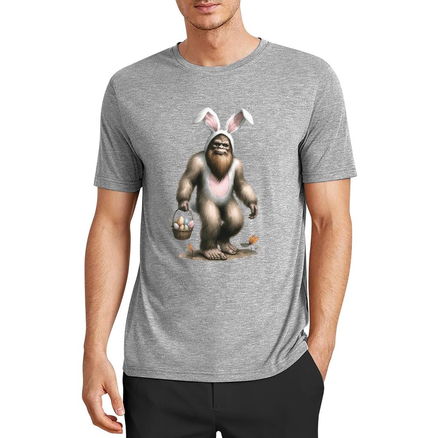Bigfoot - Sasquatch Easter Bunny Short Sleeve Cotton T-Shirt