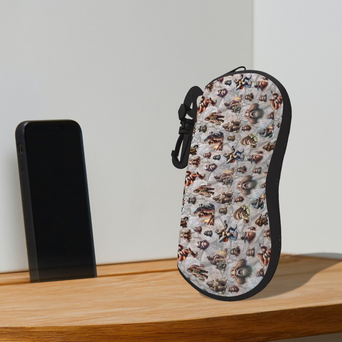 Sasquatch Bigfoot Themed Zipper Glasses Case with Hook
