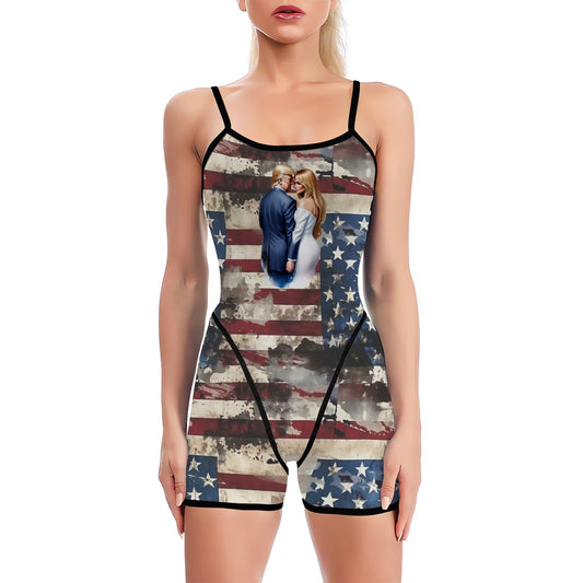 Donald & Melania Trump, Polyester Spandex Yoga Exercise Jumpsuit