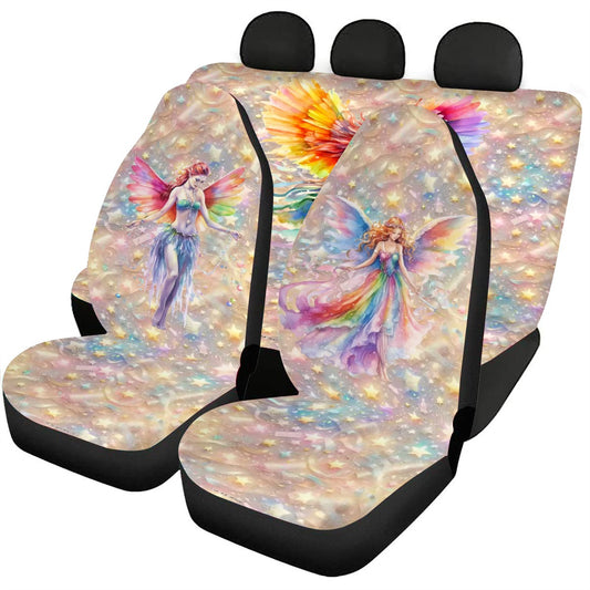 Rainbow Fairy Design, Car Seat Covers, Full 7 Piece Set