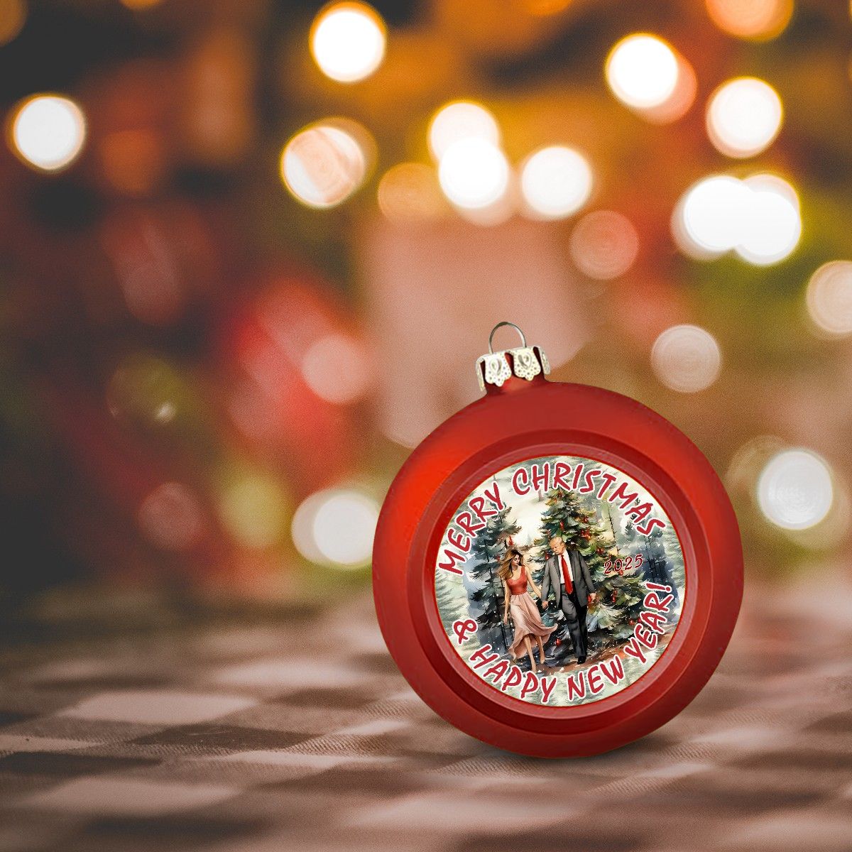 Don & Melania Trump, Christmas Ball Ornament, Tree Decoration, Holiday Décor