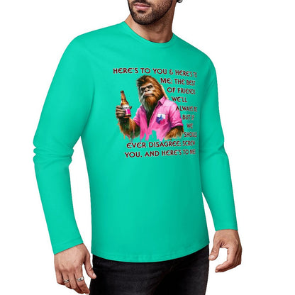 Bigfoot - Sasquatch "Here's To You..",  Cotton Unisex Long Sleeve T-shirt
