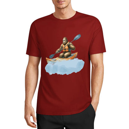 Bigfoot - Sasquatch Kayaking Short Sleeve Cotton T-Shirt