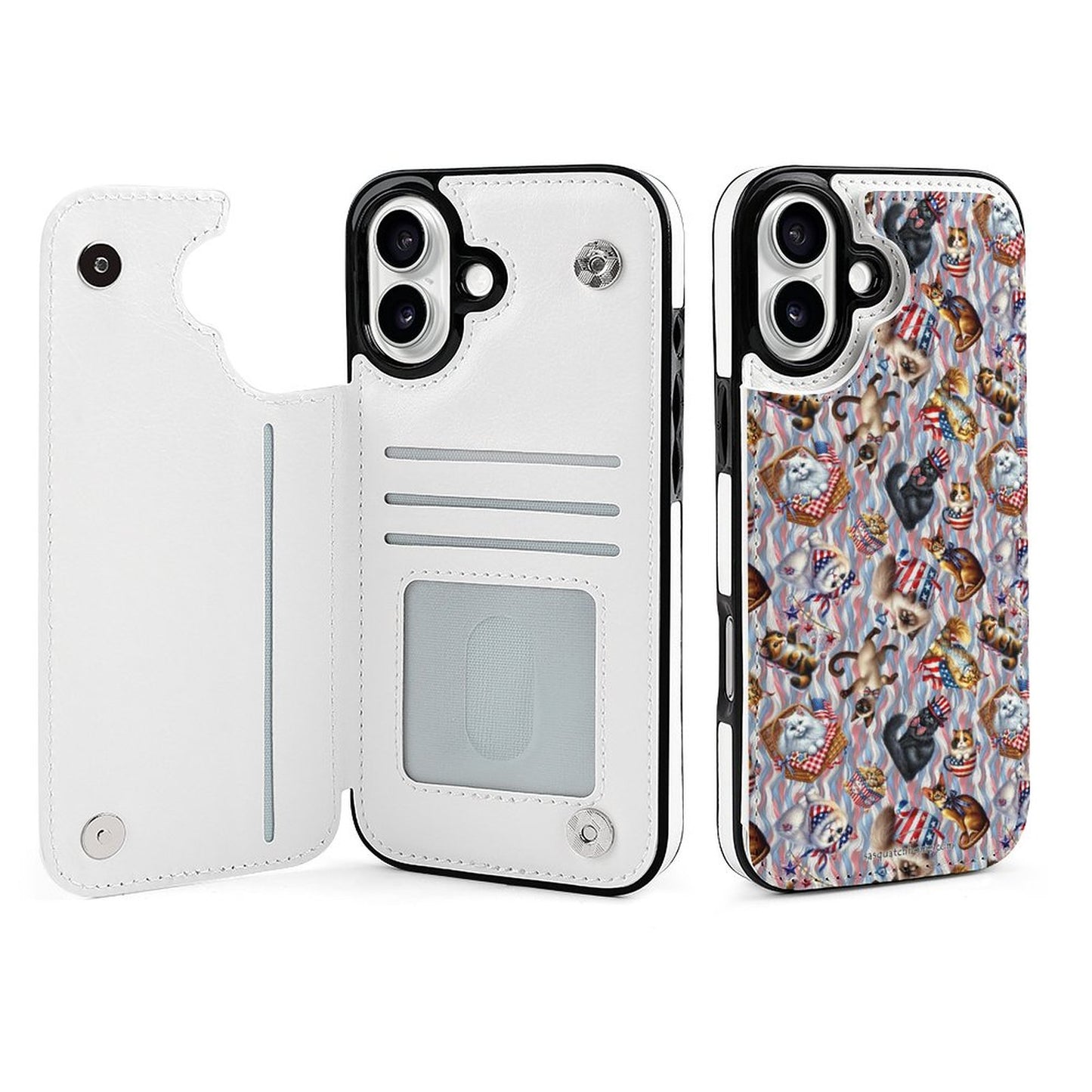 8 Patriot Designs, iPhone 16 Faux Leather Wallet Case