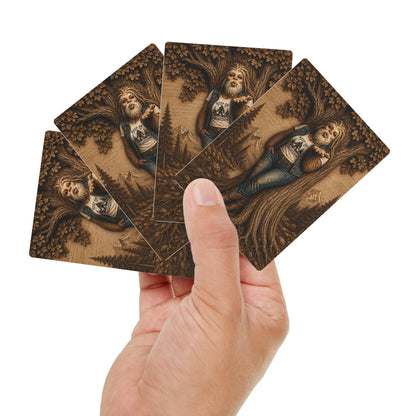 Bigfoot Sasquatch Kissy Face Playing Cards