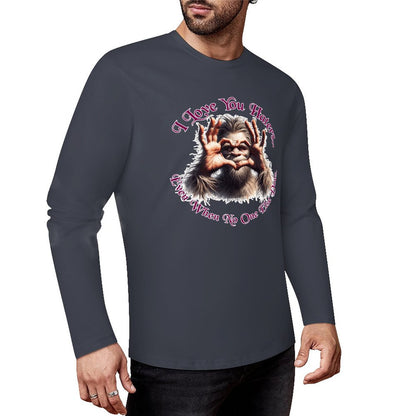 Bigfoot - Sasquatch "I love you.", Cotton Unisex Long Sleeve T-shirt