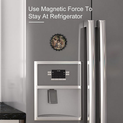 Bigfoot / Sasquatch Family, 3” Magnetic Can Opener / Coaster / Fridge Decor