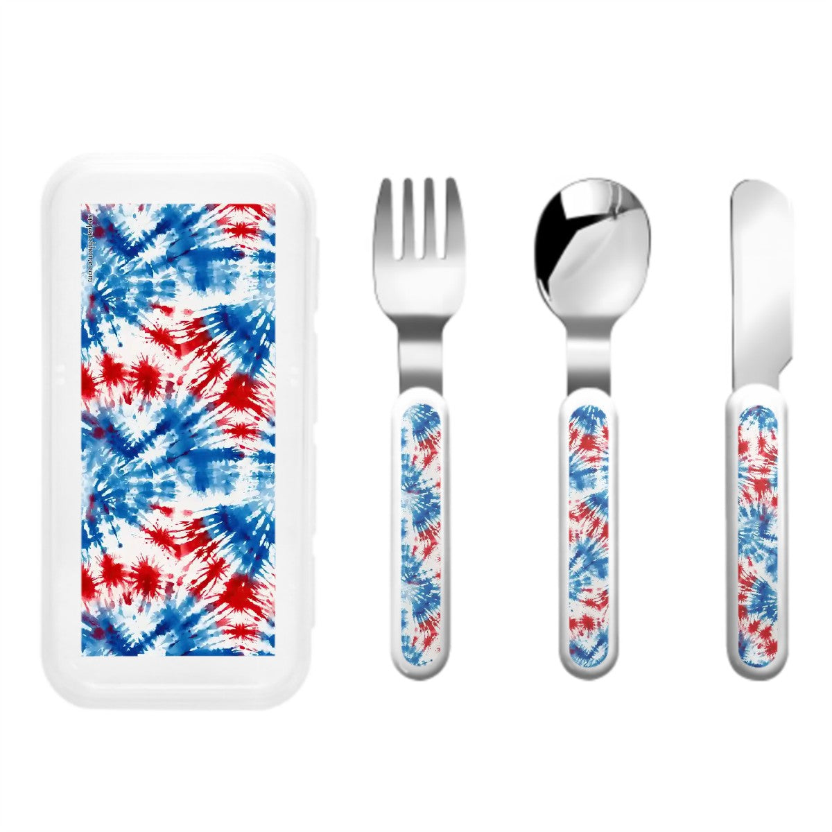 19 Tie-Dye Designs Kids Straight Handled Cutlery Set