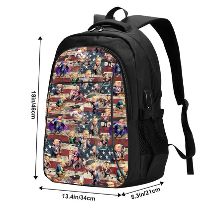 20 Donald Trump Designs, Large Capacity, Oxford Travel, Laptop Bag with USB Charger