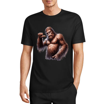 Bigfoot - Sasquatch Pointing at self Short Sleeve Cotton T-Shirt