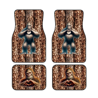 Bigfoot / Sasquatch Love, 4 Piece Auto Floor Mats
