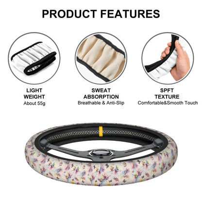 6 Fairy Designs, Rugged Auto Steering Wheel Cover - 15"