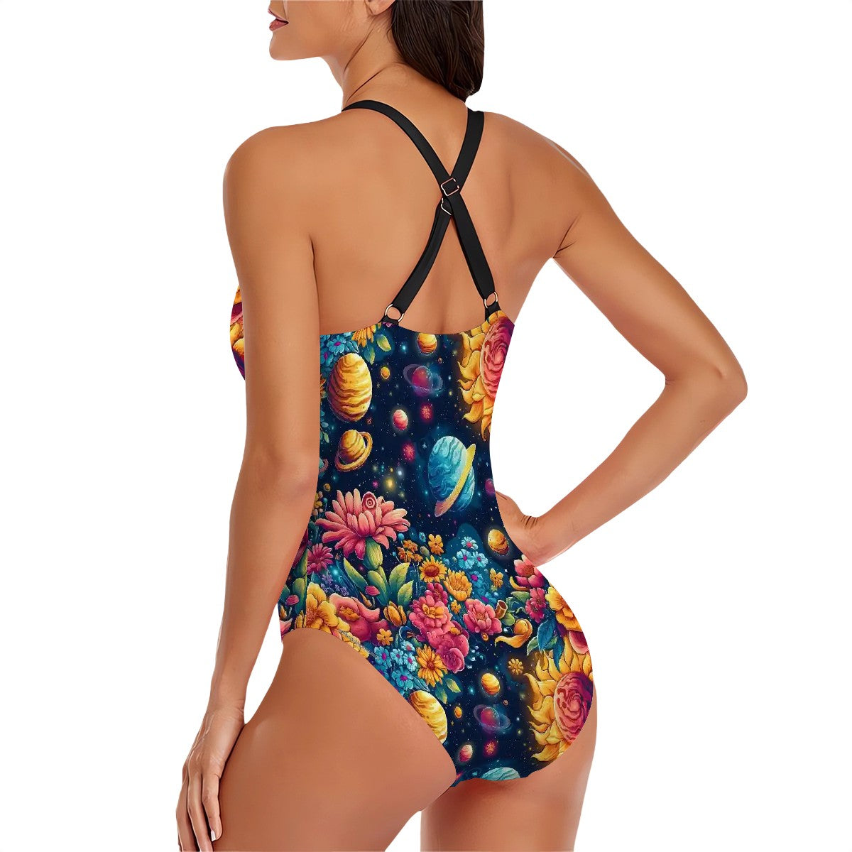 12 Awe Inspiring Outer Space Designs, Cross-Back One Piece Swimsuit