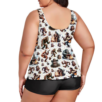 10 Bigfoot / Sasquatch, Plus Sized Women’s Two Piece Tankini Swimsuit