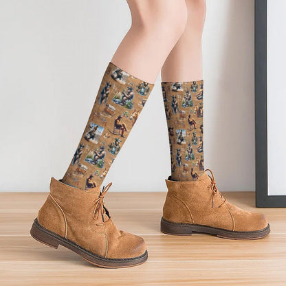 20 Bigfoot / Sasquatch Designs, 15.5 Inch Tube Socks