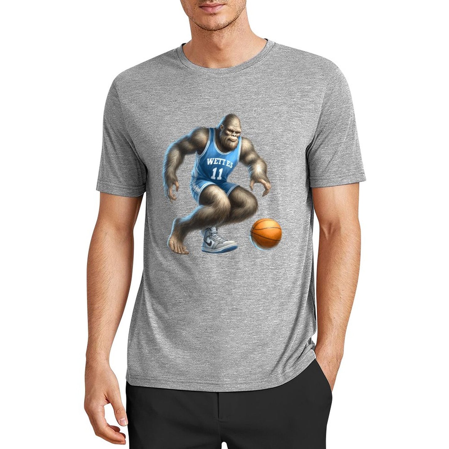Bigfoot - Sasquatch Basketball Short Sleeve Cotton T-Shirt