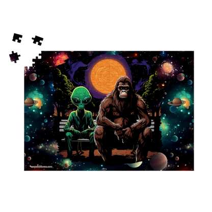Bigfoot / Sasquatch & Alien, Jigsaw Puzzles, 4 Sizes
