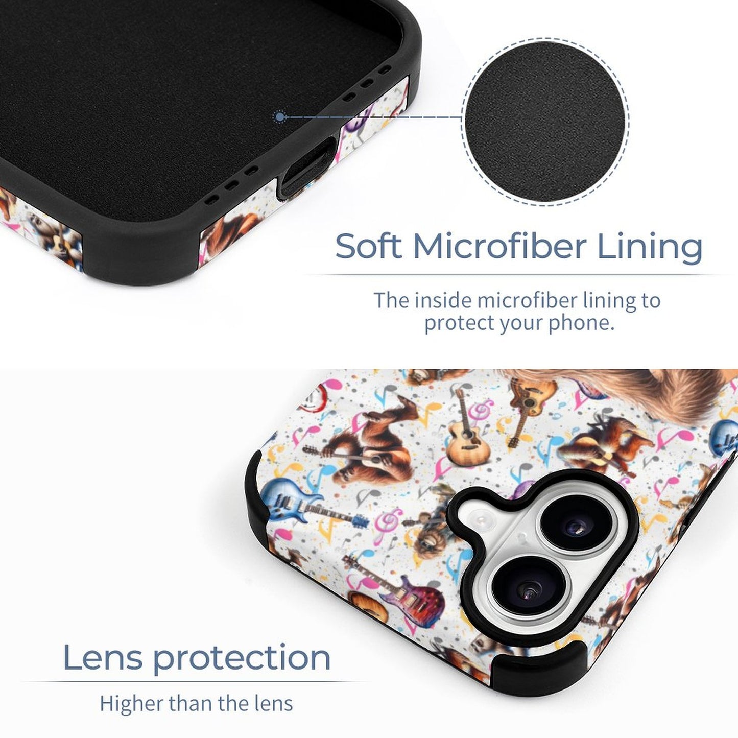 Bigfoot / Sasquatch Playing Guitar, Microfiber iPhone 16 Cases