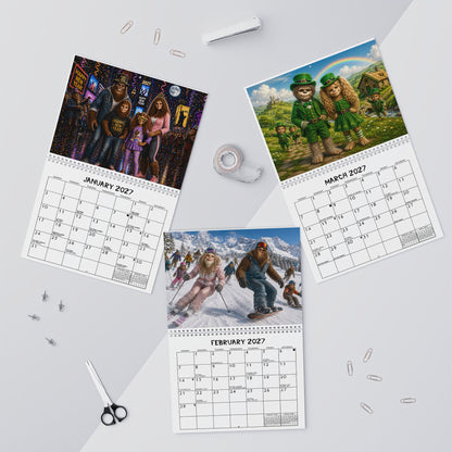 Bigfoot & Family 2027 Spiral Spine Wall Calendar