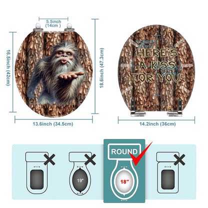 Bigfoot / Sasquatch "A kiss for you.." Universal Toilet Seat