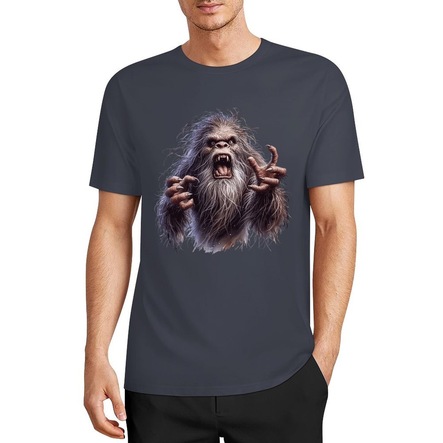 Bigfoot - Sasquatch Angry Short Sleeve Cotton T-Shirt