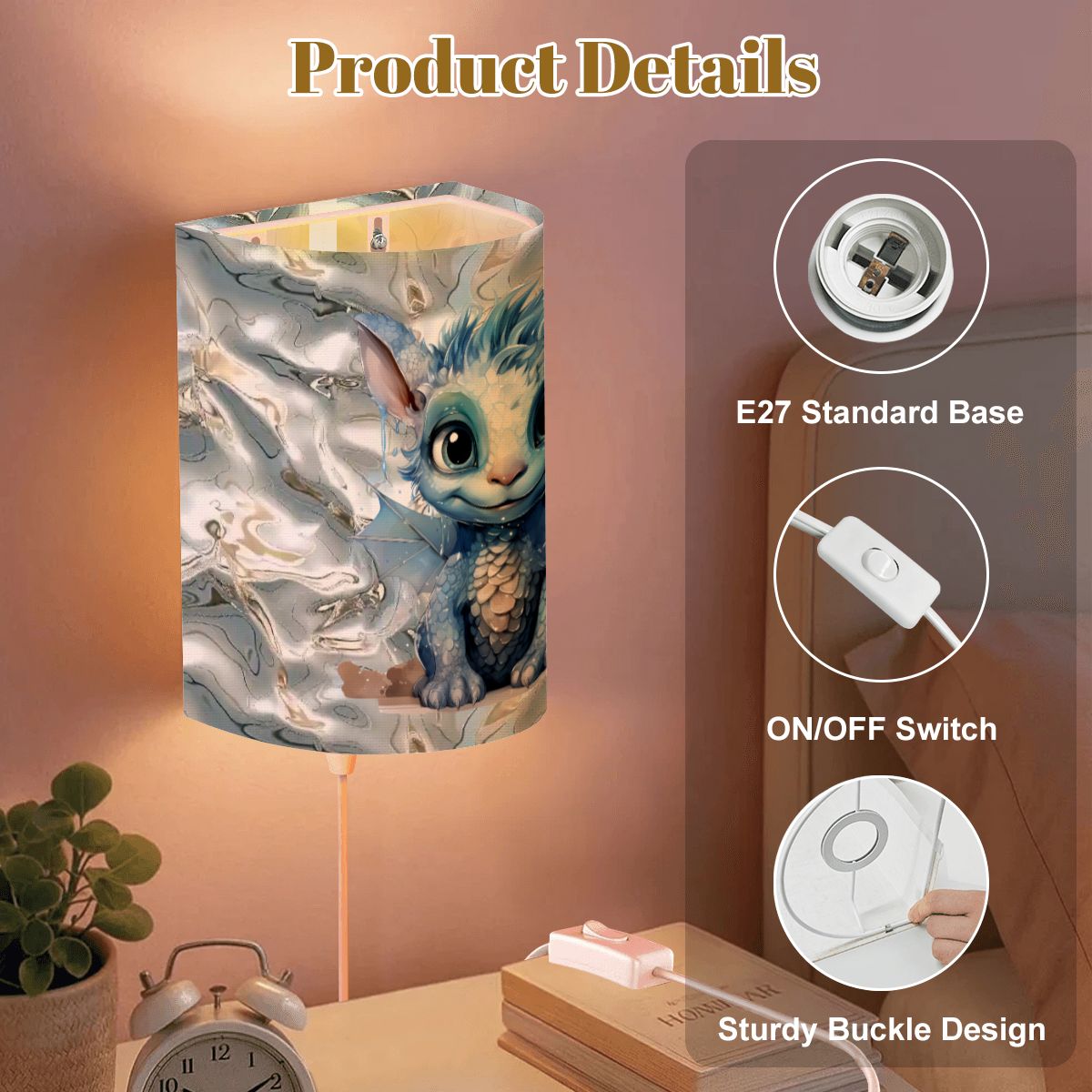 Baby Dragon, Wall Sconces, Set of 2, Plug In