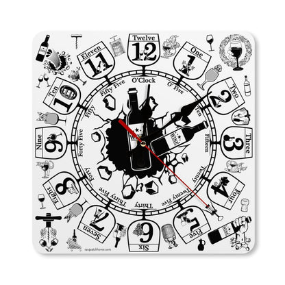 Wine Lovers Square Wall Clock