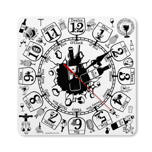 Wine Lovers Square Wall Clock